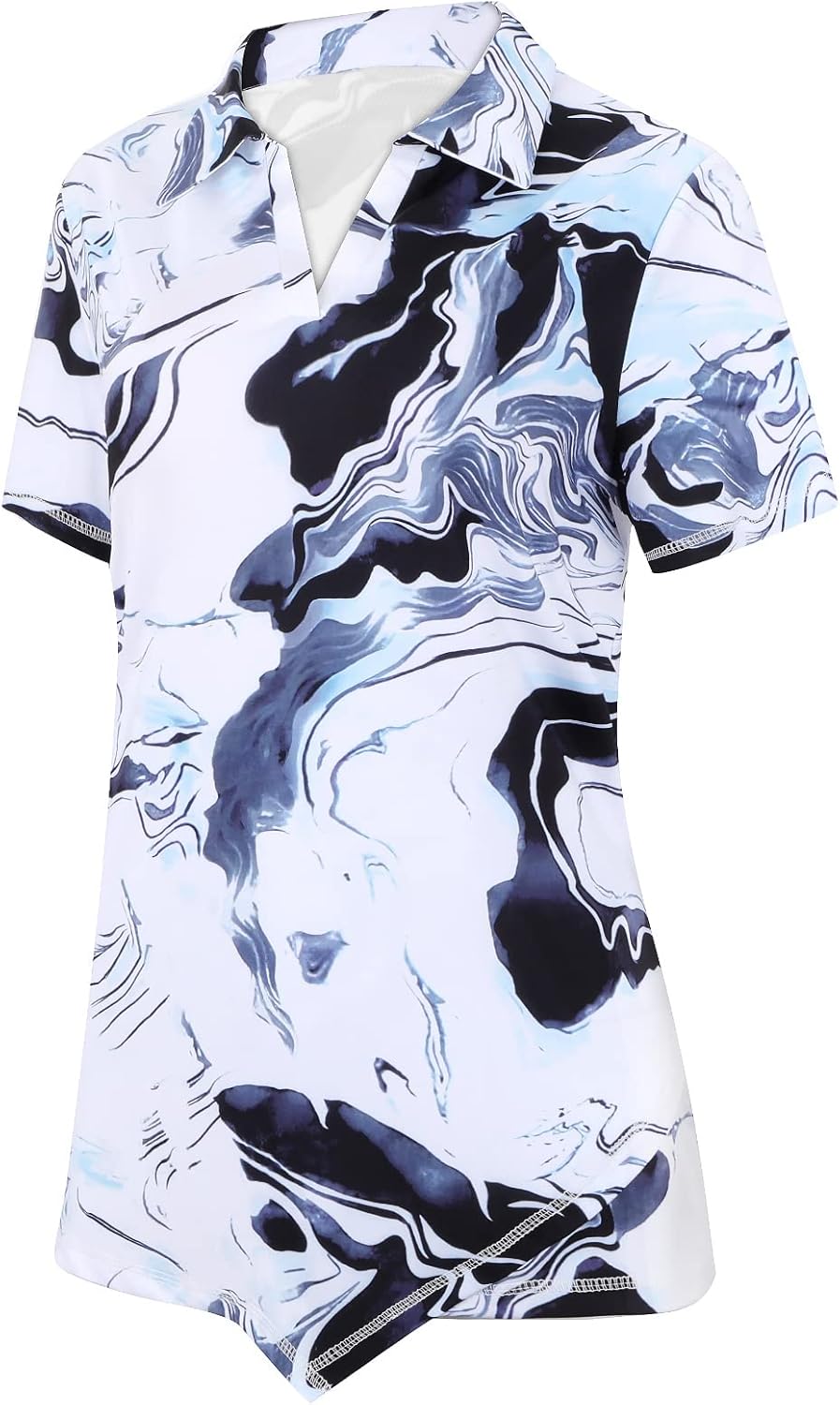 Viracy Womens V Neck Golf Polo Shirts Short Sleeve Quick Dry Workout Tops - Image 2