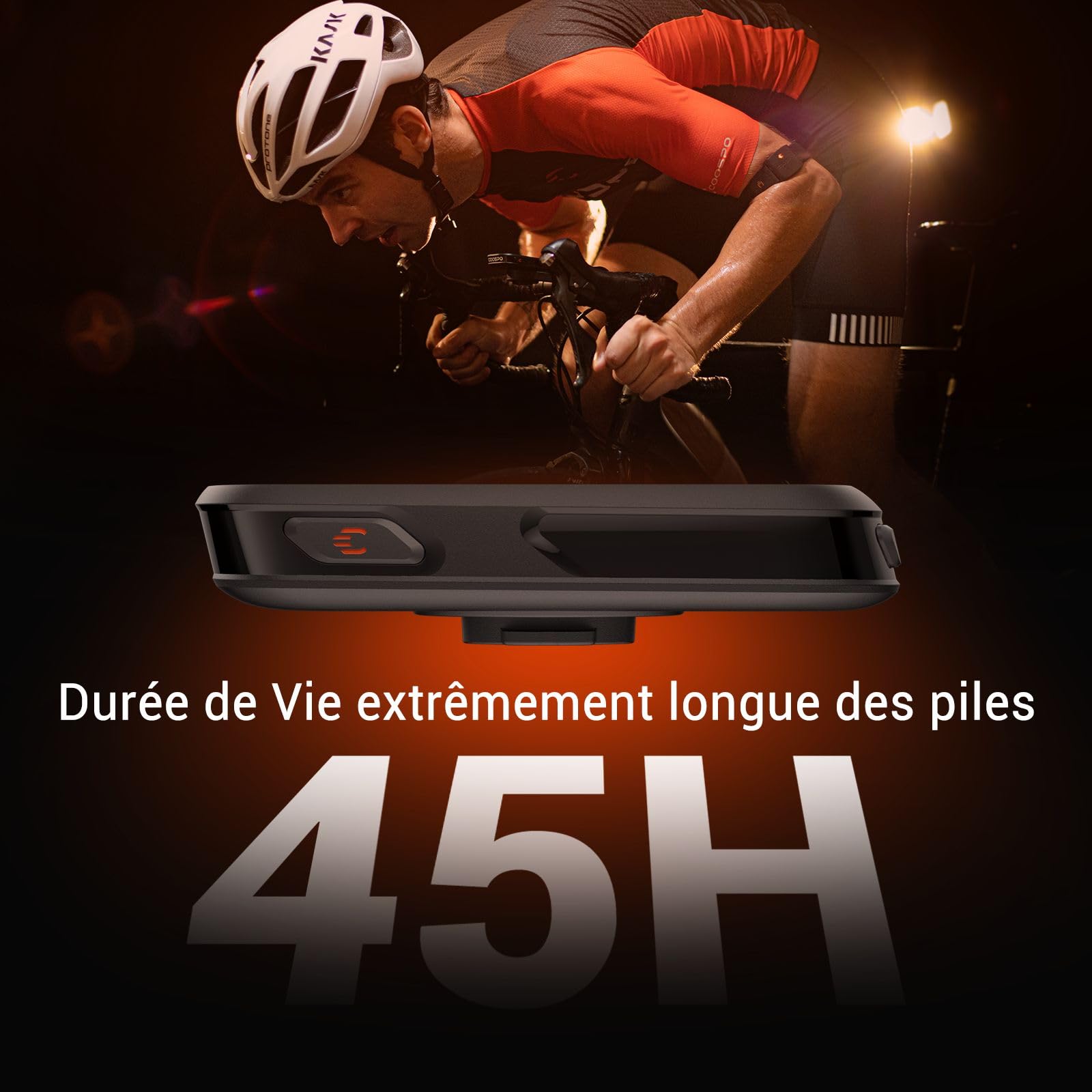 COOPSO CS500 Compteur GPS Vélo sans Fil, Navigation Routière avec IPX7 Etanche, 45H Vie de la Batterie Navigation Écran de 2,6'' Soutien BLE5.0 & Ant+