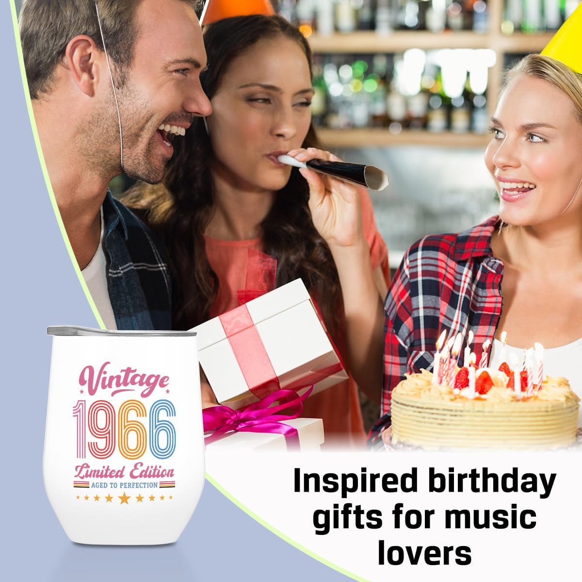 60th Birthday Gifts for Women Mama Mommy Sister 60th Birthday Gift Ideas 1966 Coffee Mug Mothers Day Wine Tumbler Gifts for 60 Year Old Woman Turning 60 Cheer to 60 Years Stainless Steel 12 Oz Tumbler - Image 6