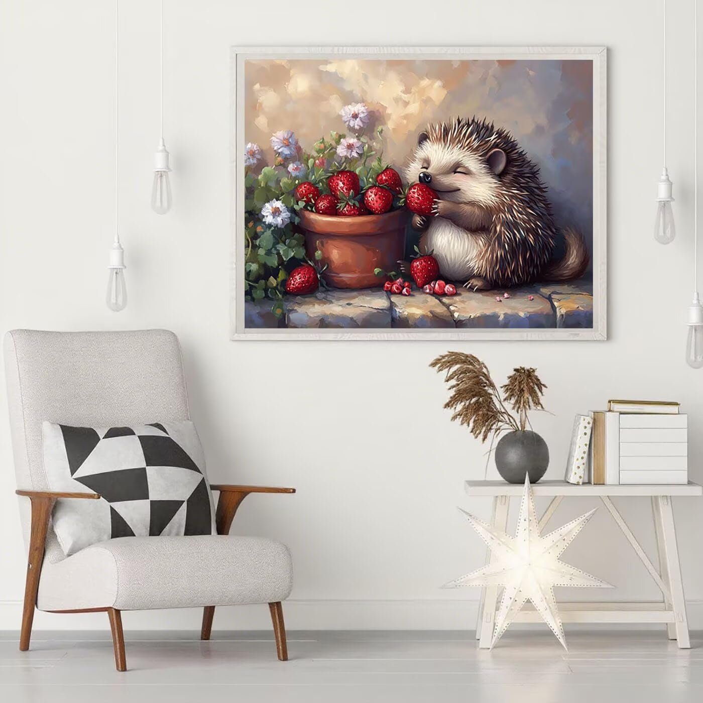 Diamentowa sztuka jeż, zestawy do malowania diamentami dla dorosłych, 5D, DIY, truskawka, pełne wiercenie, haft krzyżykowy, cekiny, klejnoty, obrazy artystyczne i rzemieślnicze, obrazy do dekoracji