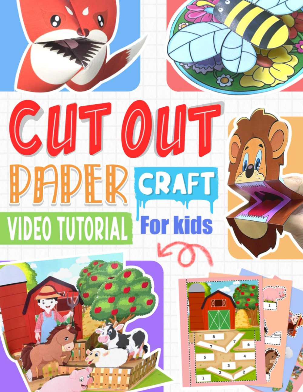 Cut Out Paper Crafts For Kids, Fun and creative craft games to practice hand-eye coordination and scissor skills: For kids ages 4-9
