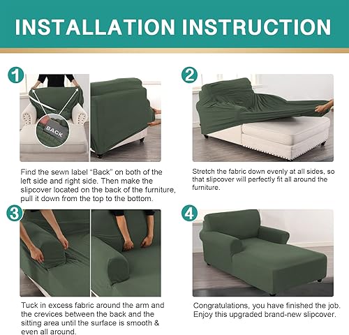 Miniatura 2 de OKYUK Funda para tumbona, de tela jacquard, elástica, con doble brazo, lavable a máquina, protector de muebles suave para sala de estar y dormitorio