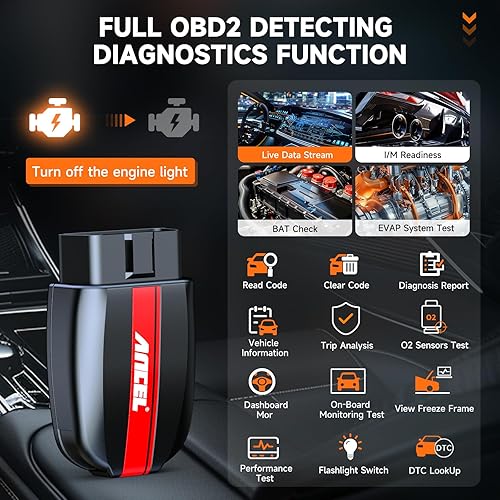 Miniatura 2 de ANCEL Escáner BD200 OBD2 Bluetooth - Lector de código y herramientas de escaneo de diagnóstico del motor con prueba de batería de automóvil,