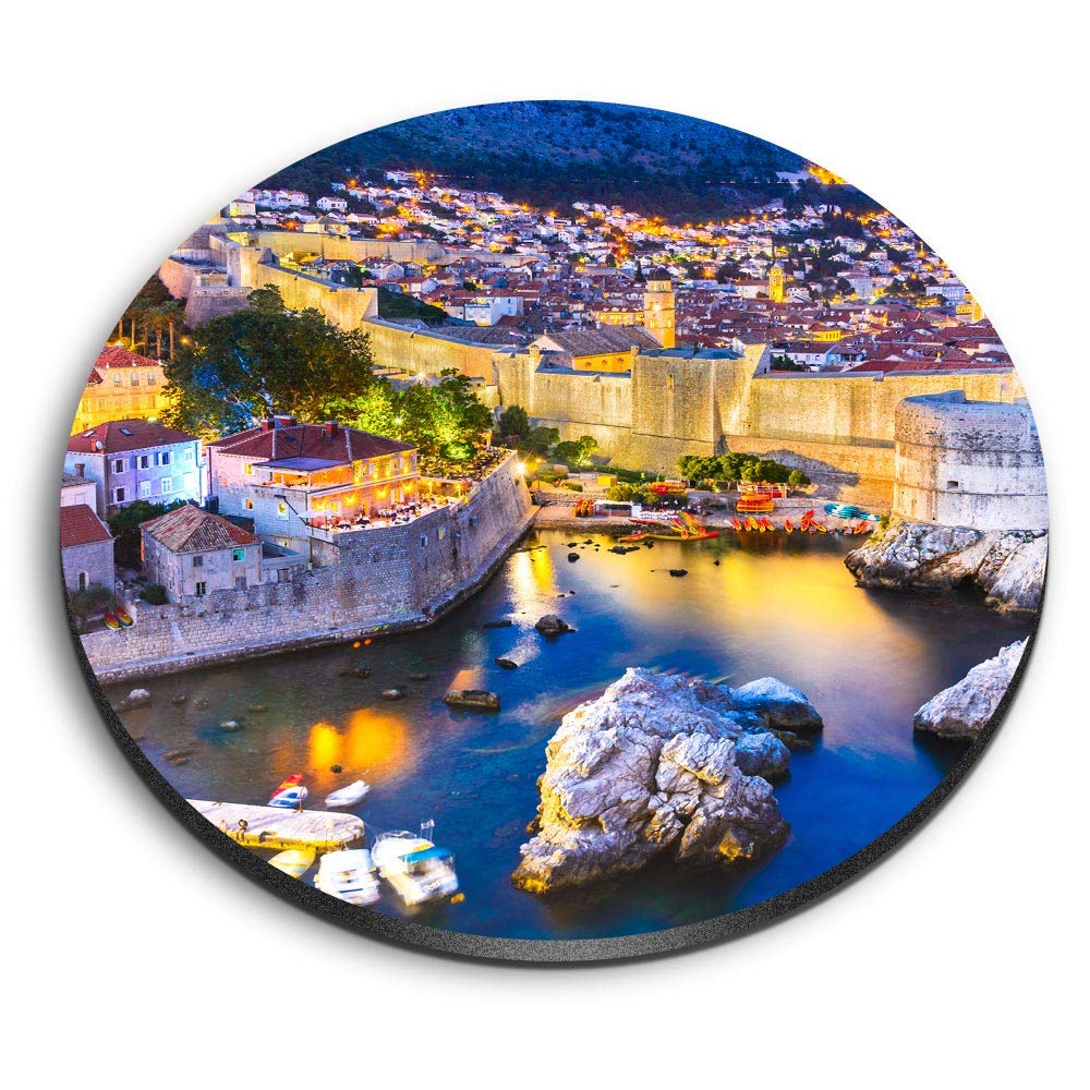 Destination Vinyl Ltd Multicolor 1 X Round Mdf Magnet - Dubrovnik Croatia Coast View 3249