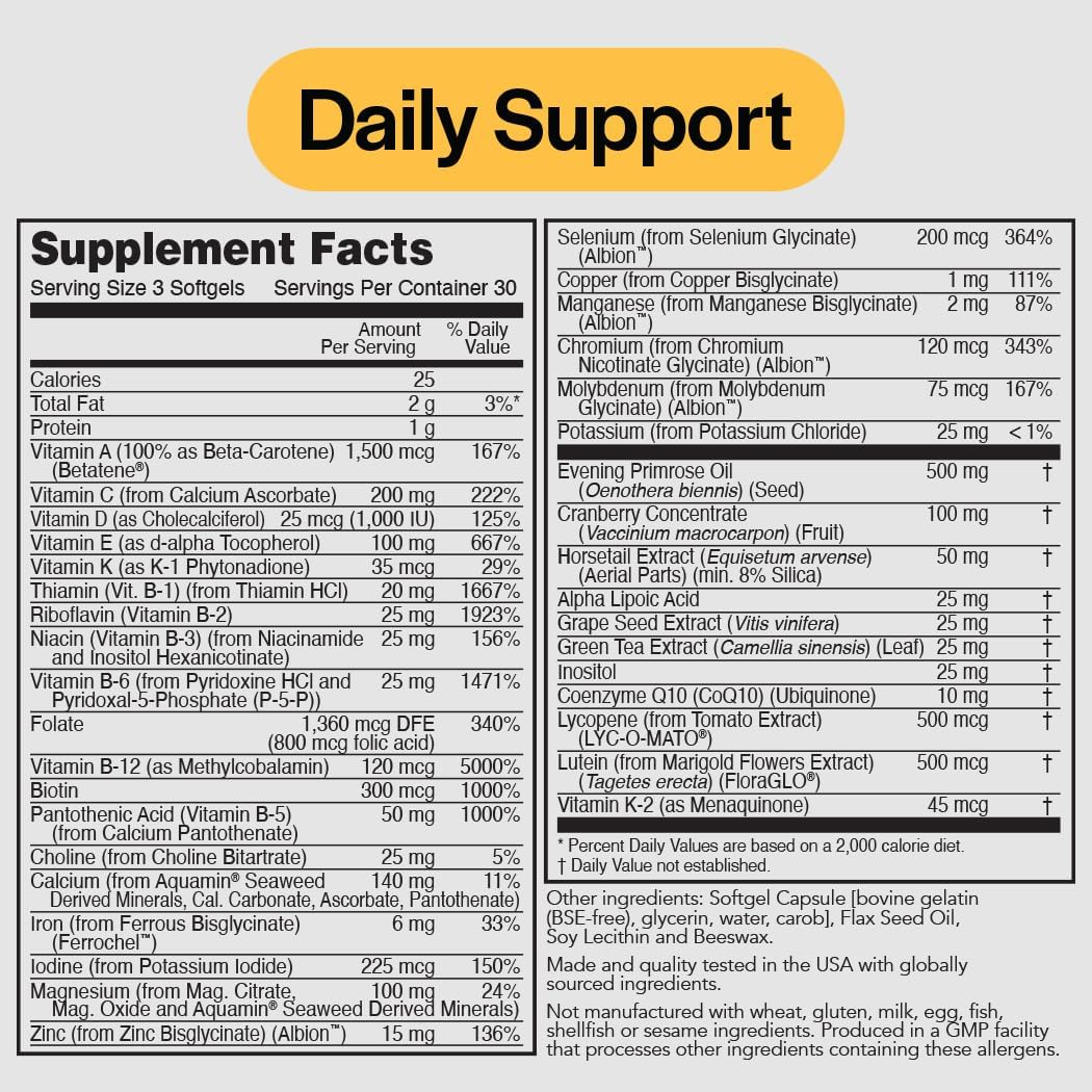 PureFormulas Women's Multivitamin for Women's Daily Wellness, Energy, and Vitality with Evening Primrose, Cranberry, Green Tea, Horsetail Silica, and CoQ10-30 Servings - Image 2