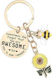 vayusrot Key Chain, Sunflower Key Chain for Girls, Aesthetic Keychains for Handbags, Motivational Key Ring for Women, Durable Stainless Steel Key Chain for Daily Use-picture-20