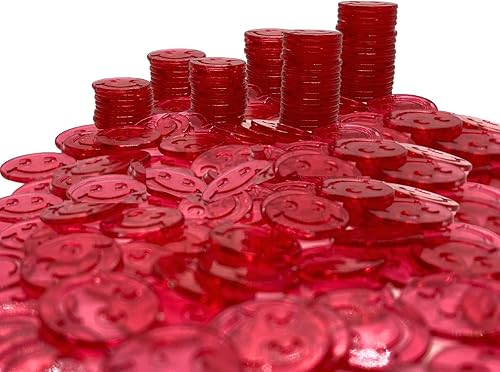 Miniatura 9 de MR CHIPS Fichas de bingo de 34 pulgadas de tamaño  300 fichas de bingo en color azul, rojo y verde  Diseño de cara sonriente  Fichas de conteo