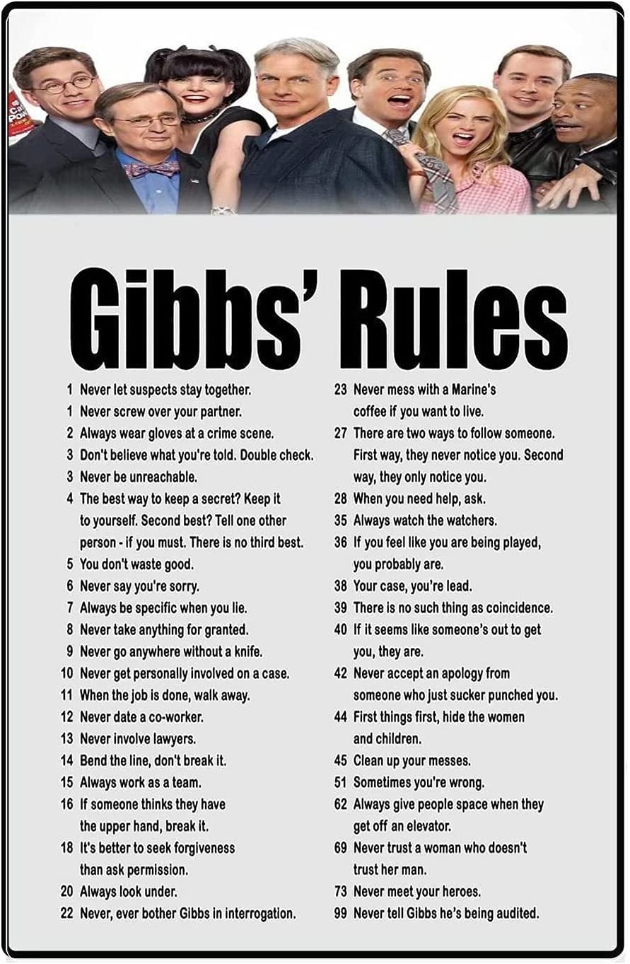 rayprint Retro Metal Tin Signs Vintage Gibbs Rules Retro Poster Cafe Living Room Bathroom Kitchen Home Art Wall Decoration Poster Painting 8x12 Inch