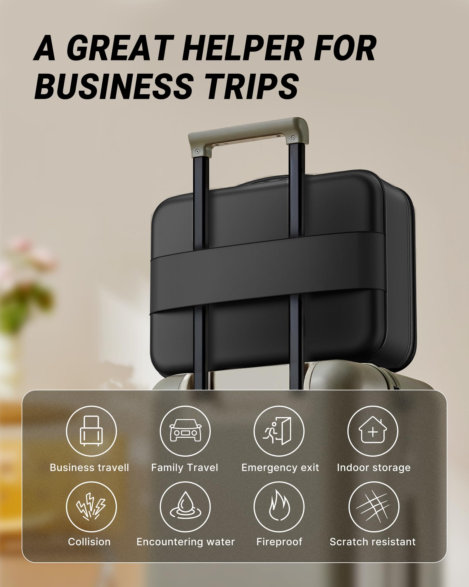 Snapklik.com : Oterri Fireproof Document Box,Hard Case Safe Box