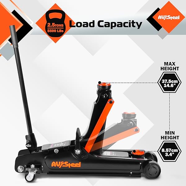 AV Steel 2.5-Ton Low-Profile Floor Jack 2