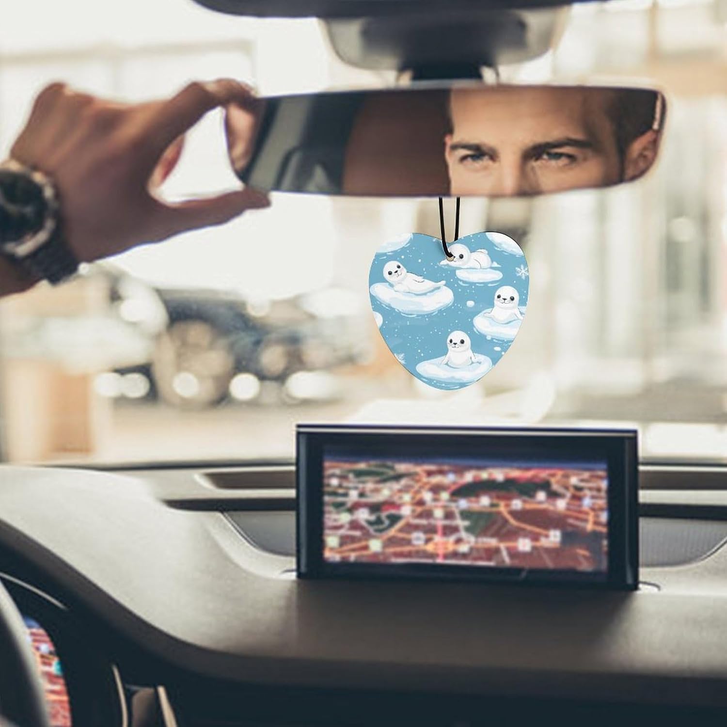 Cartoon Seals Snowflakes Car Air Freshener Hanging Car Scent Cards Decor Interior Accessories