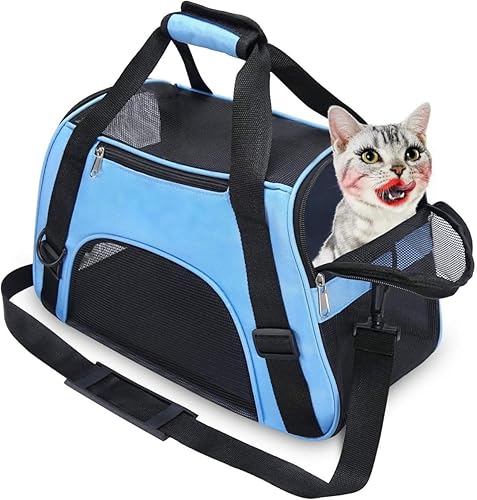 Miniatura 9 de YLONG - Transportador de gato, lados suaves para mascotas para gatos, perros y cachorros, cómodo, portátil, plegable, aprobado por aerolíneas