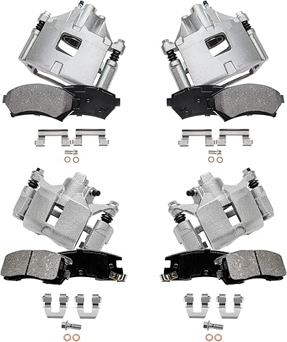 Miniatura 36 de Detroit Axle - Kit de freno trasero para Chevy Equinox Captiva Sport GMC Terrain Pontiac Torrent Saturn Vue Pinzas de freno de disco con soportes