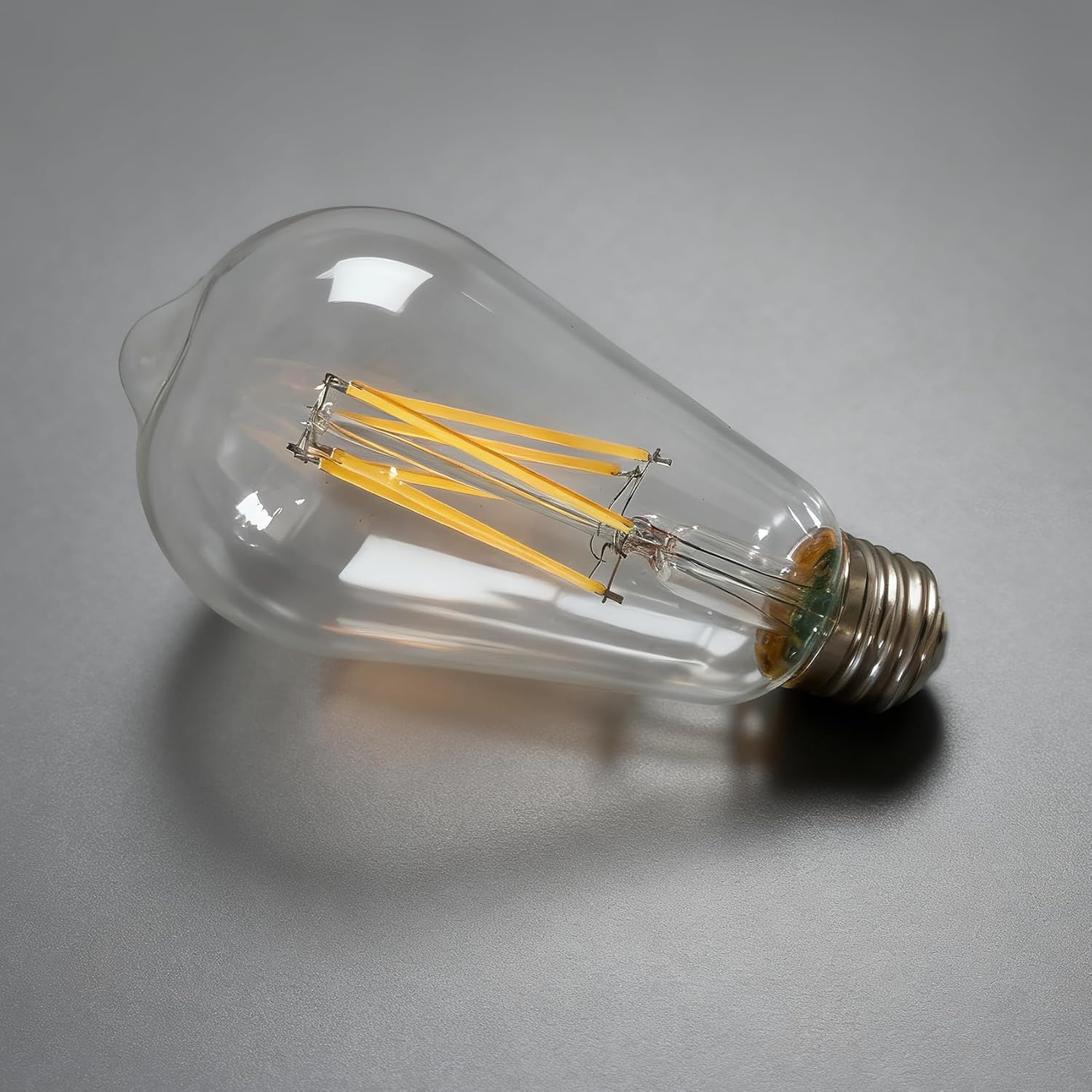 3 Way LED Light Bulbs Warm White 3000K, ST21/ST64 Edison LED Bulb 60W Equivalent Dimmable, Three Way Clear Vintage Light Bulbs E26 Base, 2 Pack (3000K)