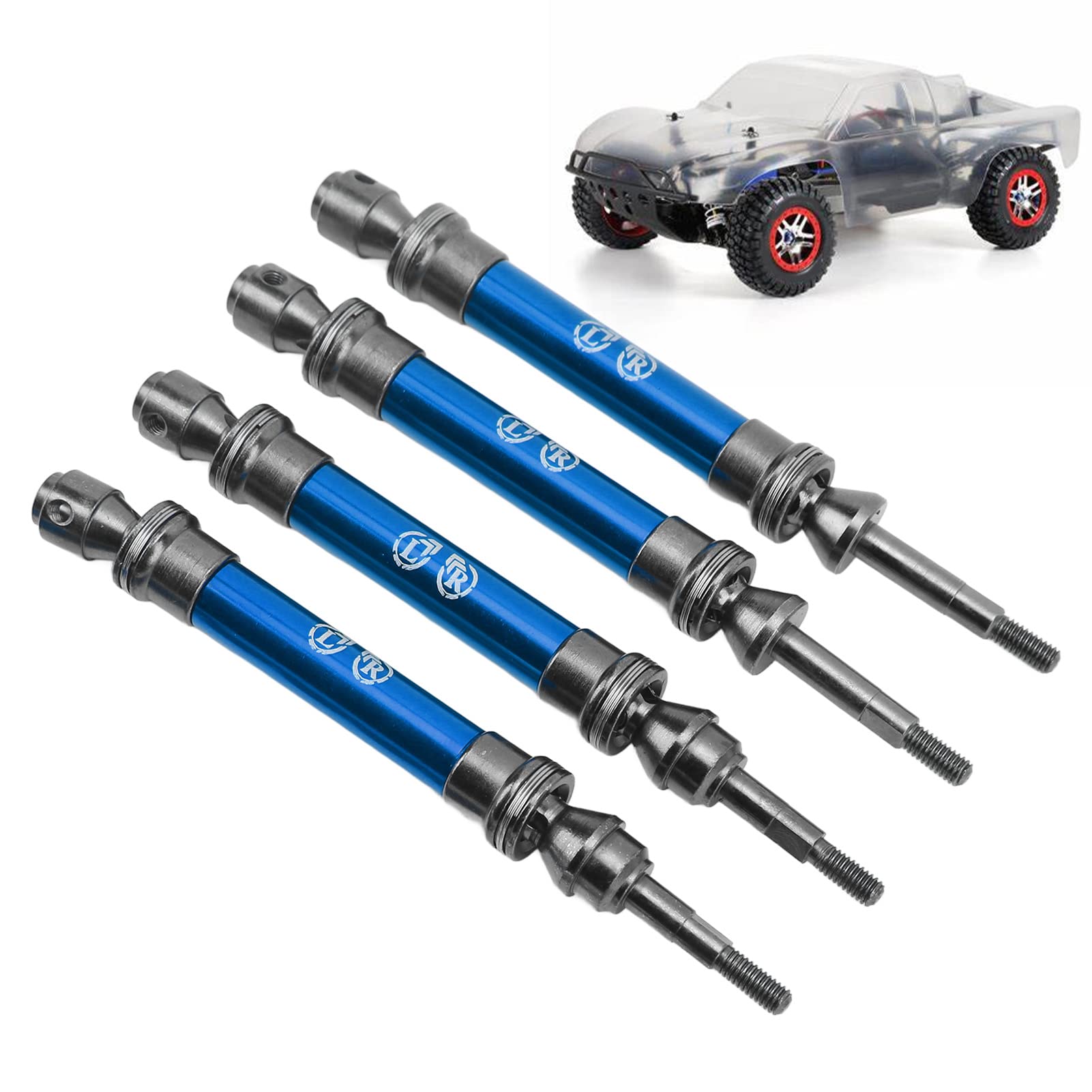 Pwshymi RC Przedni Tylny wał Napędowy Ulepszenie Metalowa oś CVD do Samochodów SLASH 1/10 Stal Premium i Stop Aluminium (Niebieski)