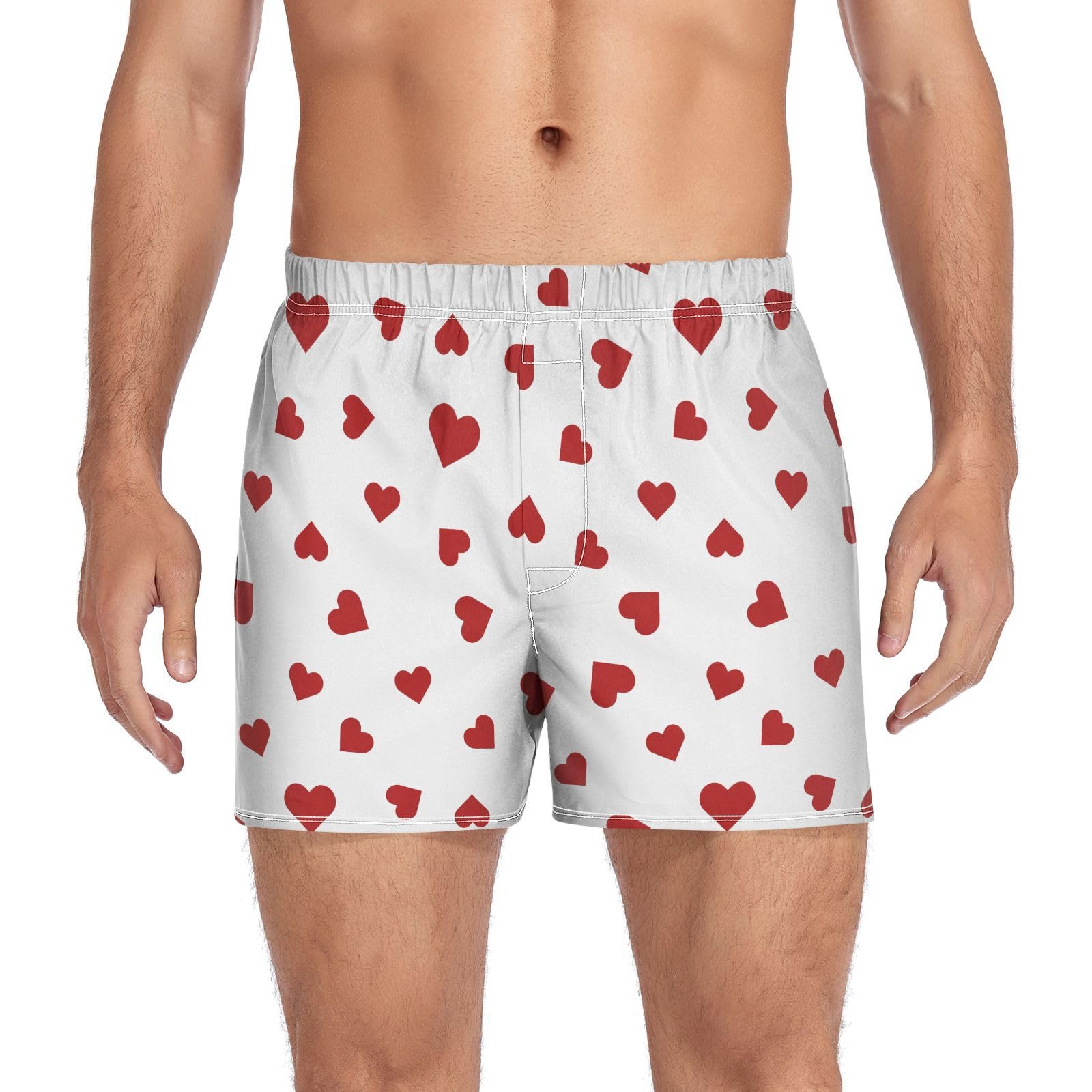 JHKKU Mens Boxer Shorts Cotton Boxers Underwear Soft Sleep Short Loose Boxers Button Fly S-XXL