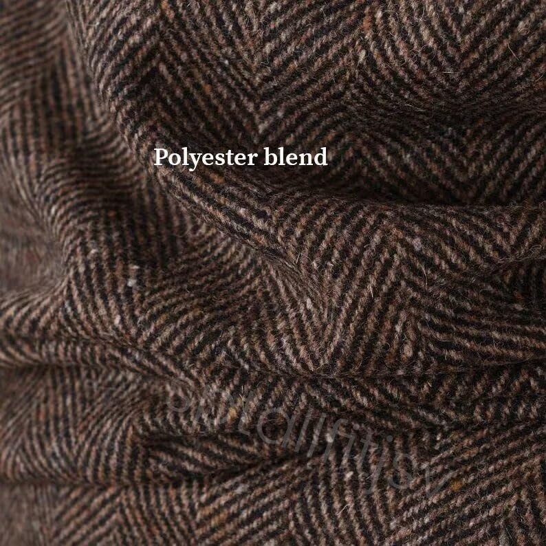 Mens Trench Coat Tweed Overcoat for Men Vintage Herringbone Mens Coat Long Winter Jacket Men Pea Coat3