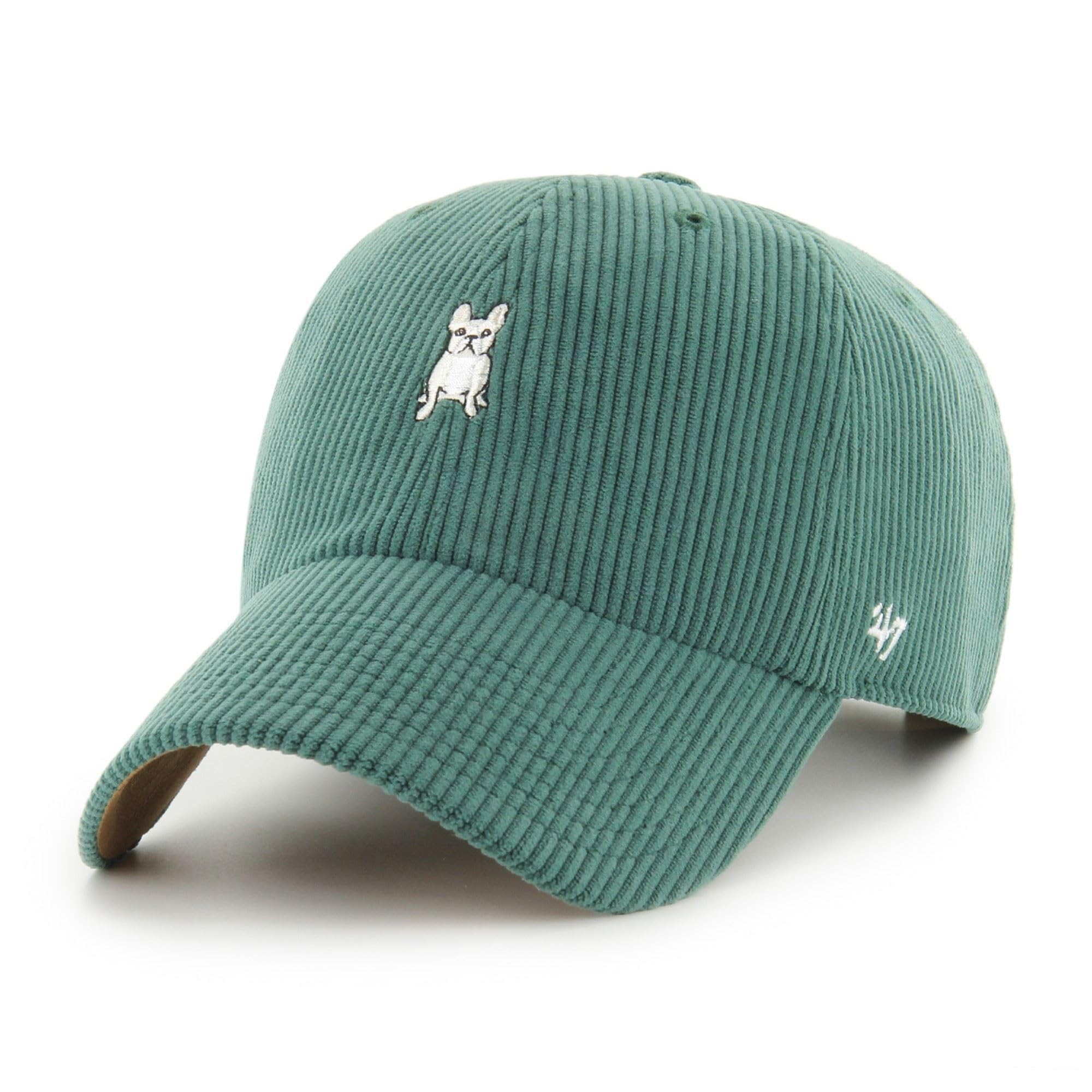 47 French Bulldog Clean Up Corduroy Baserunner Dog Icon Green Adjustable Cap
