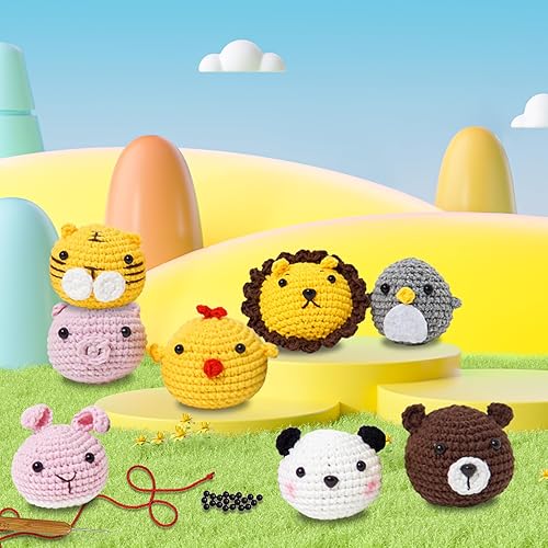 Miniatura 6 de Kit de ganchillo para principiantes, kits de animales de ganchillo para adultos y niños, kits de ganchillo que incluyen tutoriales de video de