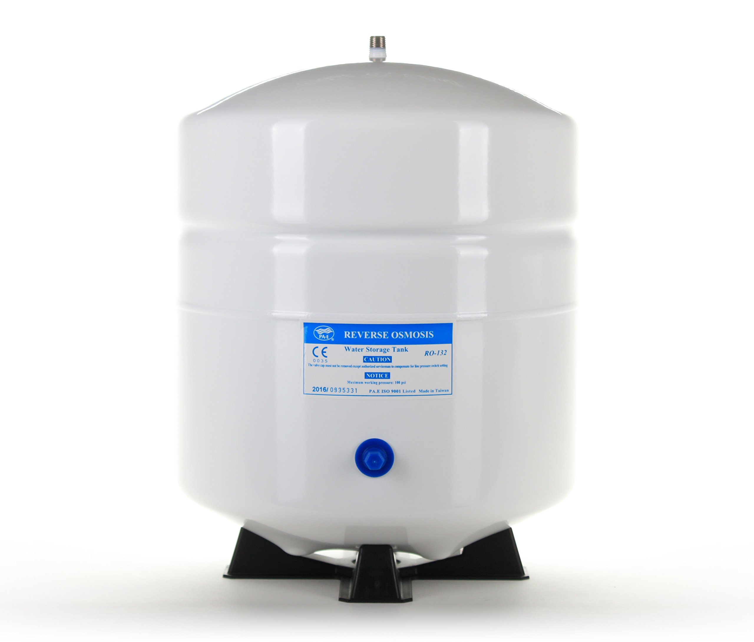 Hydronix RO-132-W14 Stainless Steel 4.5 Gallon Reverse Osmosis Storage Water Tank - White, 1/4