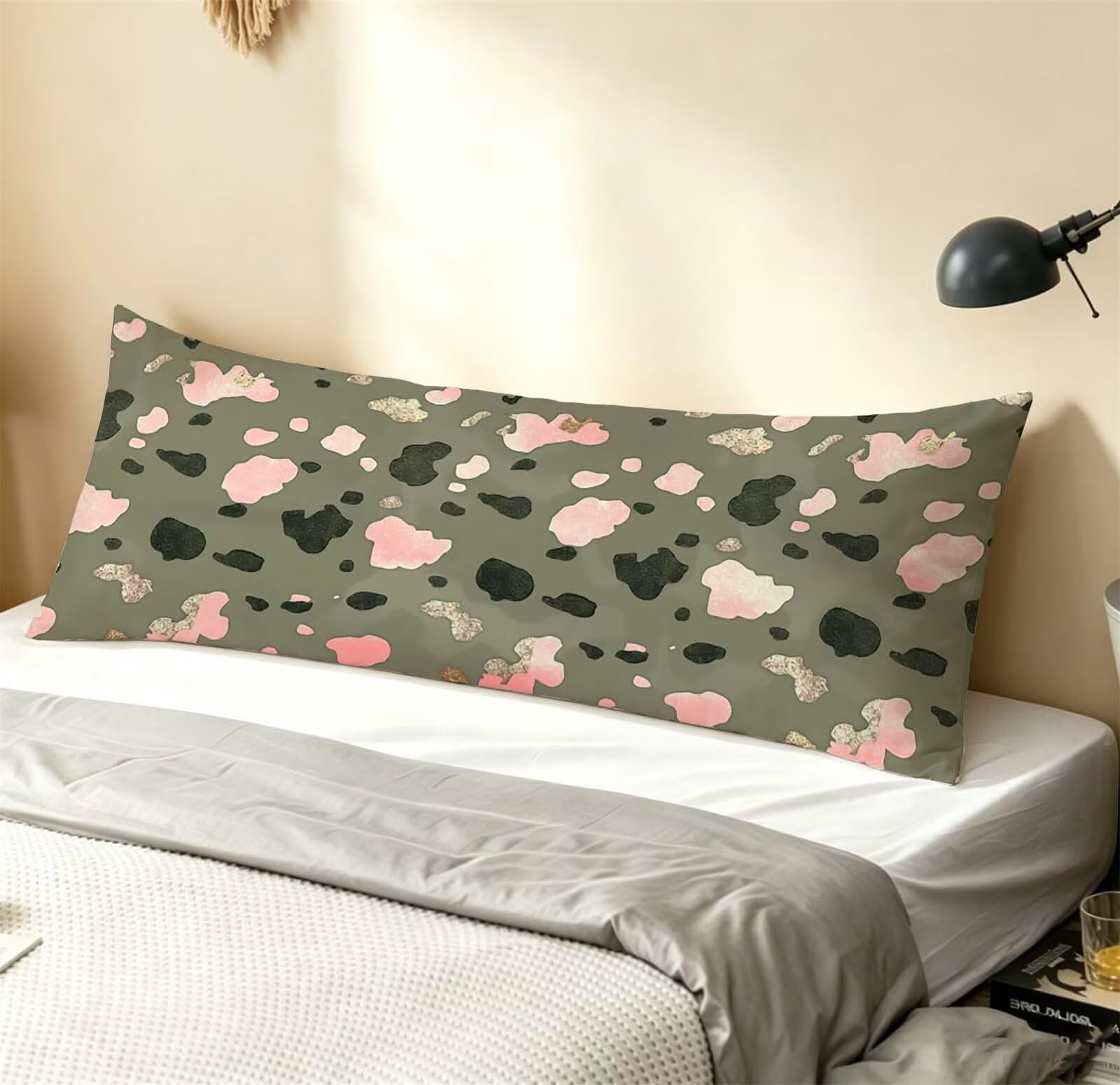 Fodera Cuscino 55 x 160 cm, Grigio-4 Lino Cuscini per Divano Letto, | con Invisibile Cerniera, Morbida e Traspirante, per biancheria da letto, divano, hotel, chi dorme sul fianco Astratto j-269