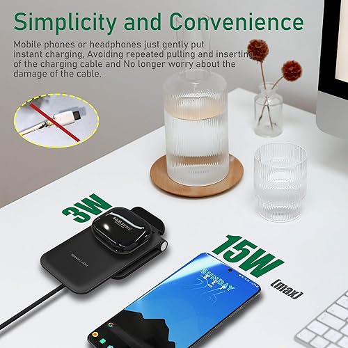 Miniatura 2 de Soporte de cargador inalámbrico de 15 W, estación de carga plegable para Samsung Galaxy S25 S24 S23 S22 S21 S20 Ultra S10 S9 S8 S7 Note10 9 8 7,