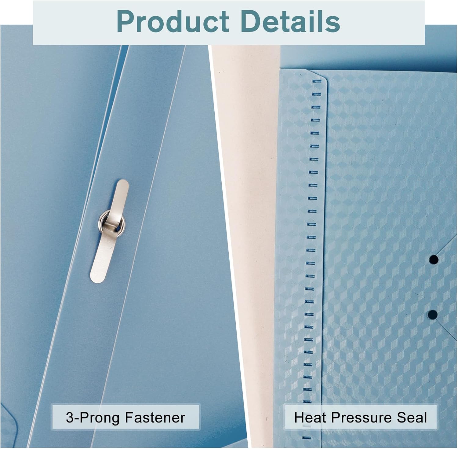 Plastic andPockets and Prongs,2-Pocket and3 Fasteners, Pastel Folders Holds 8-1/2" x 11" Paper for School/Office/Home, 6 Packs - Image 3