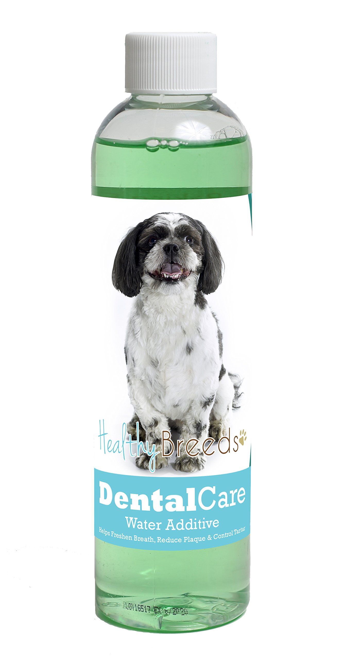 Healthy Breeds Dog Dental Care Water Additive for Shih-Poo - Helps Freshen Breath, Reduce Plaque &amp; Control Tartar - Mint Flavor - 8 oz