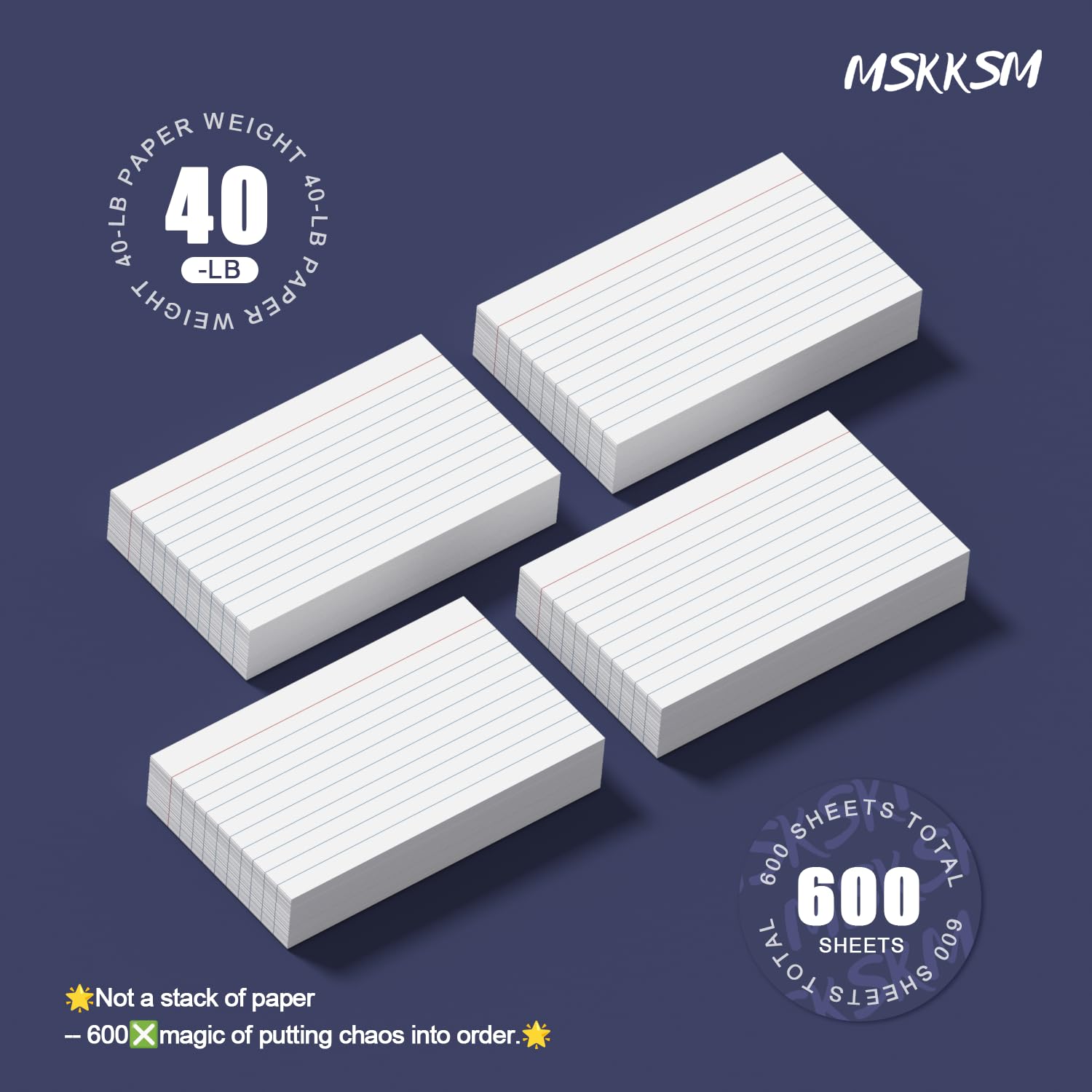 Tarjetas de índice de 3 x 5 pulgadas, paquete de 600 tarjetas de índice rayadas para estudio, tarjetas de notas de índice rayadas, tarjetas de notas de 3 x 5 pulgadas, tarjetas de índice pequeñas