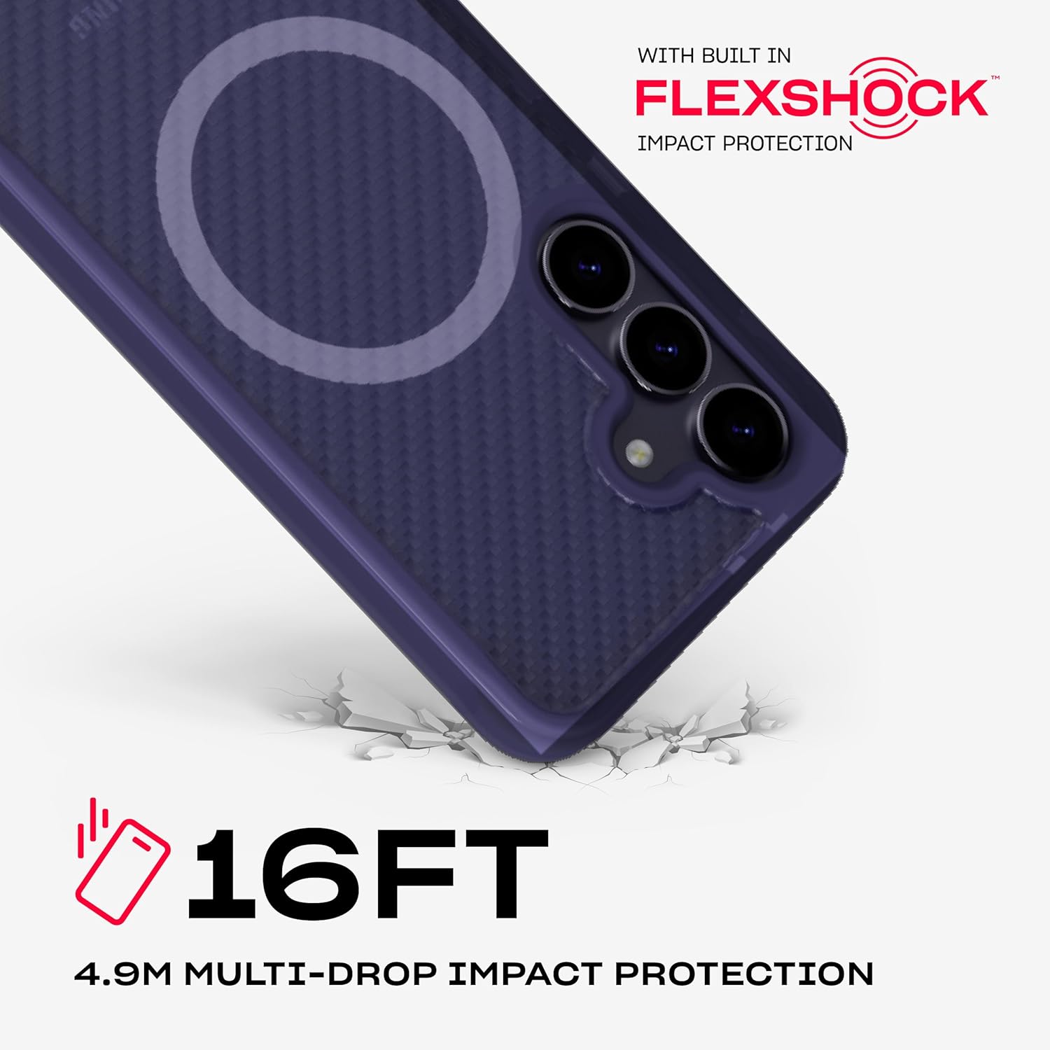 Tech21 EvoArmor case for Galaxy S25 - with Magnets- Military Grade Impact Protection - Purple