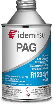 Idemitsu PAG A/C Compressor Hermetic Oil 1234yf - 8.45 Fl oz | Engineered for Superior A/C Performance and Protection with Advanced Lubrication Properties