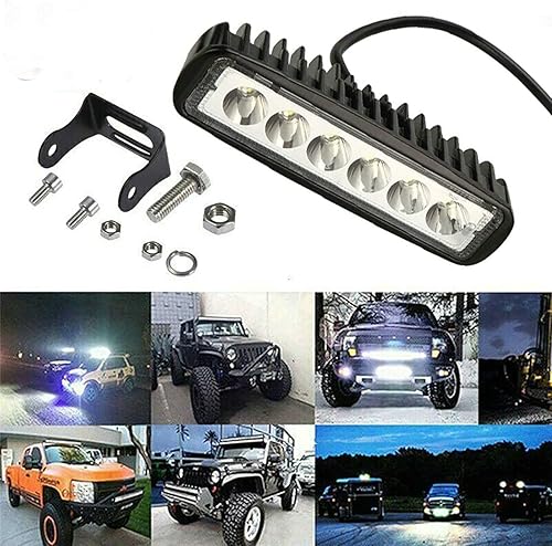 Miniatura 2 de Yibid Motocicleta Lámpara de Trabajo LED de Conducción de 18W Luz Delantera Antiniebla con Cable de 3 Hilos Freno Intermitente de Repuesto para