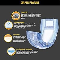 Vista 4 de Dono Pañales desechables para perros machos, pañales más anchos para cachorros, bandas para el vientre macho, superabsorbentes, ajuste a prueba