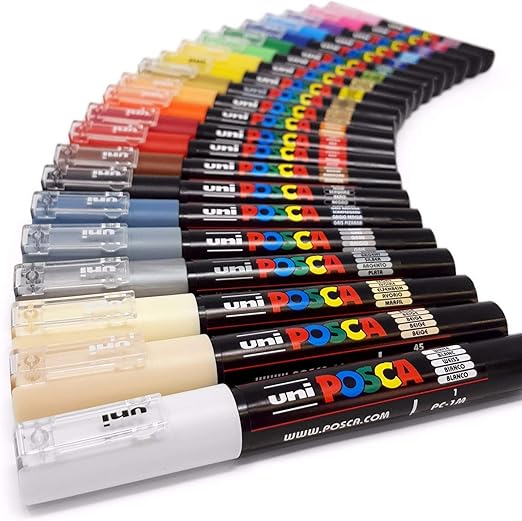 POSCA PC1M Paint Art Marker Pens Fabric Glass Metal Pen Full Range