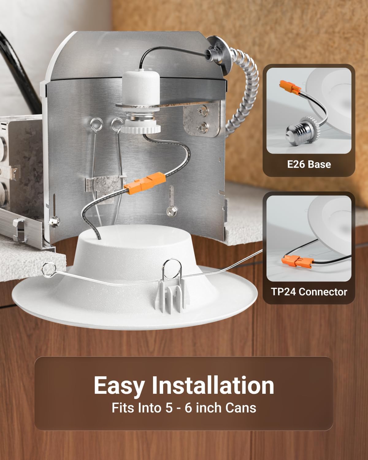 Sunco 24 Pack Retrofit LED Recessed Lighting 6 Inch, Can Lights for Ceiling, 1200 LM, 15W, Selectable CCT 2700K/3000K/4000K/5000K/6000K, Dimmable, Ultra Thin Flat Light Fixture UL