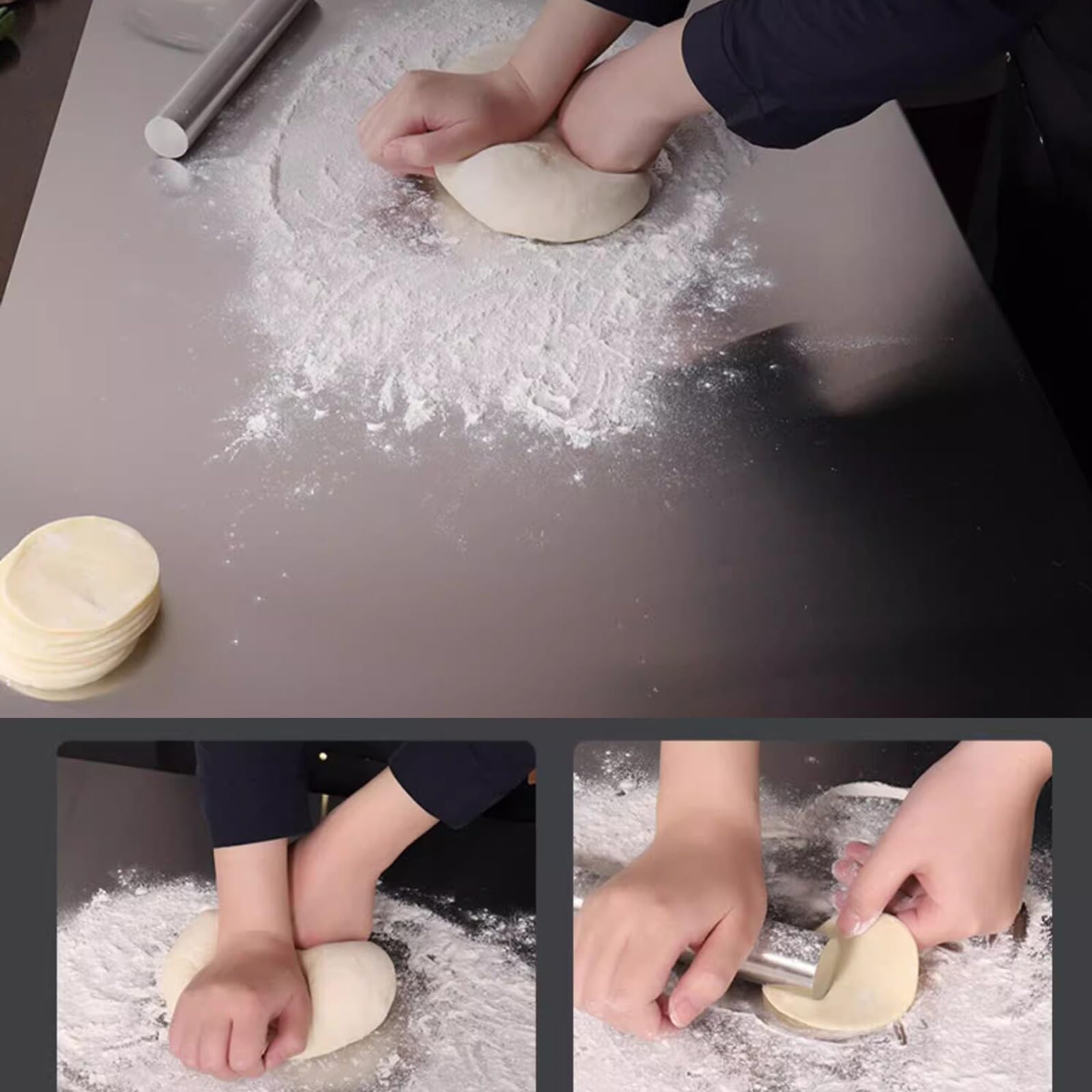 Questi taglieri in Acciaio Inossidabile 304 proteggono Il Piano di Lavoro della Cucina, permettendo di impastare, stendere, Lavorare la Pasta per Il Pane, la Carne e Le Verdure.