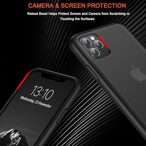 Miniatura 4 de TENDLIN Compatible con iPhone 11 Pro Max Funda translúcida mate con parte trasera dura de silicona suave cómoda (negro)