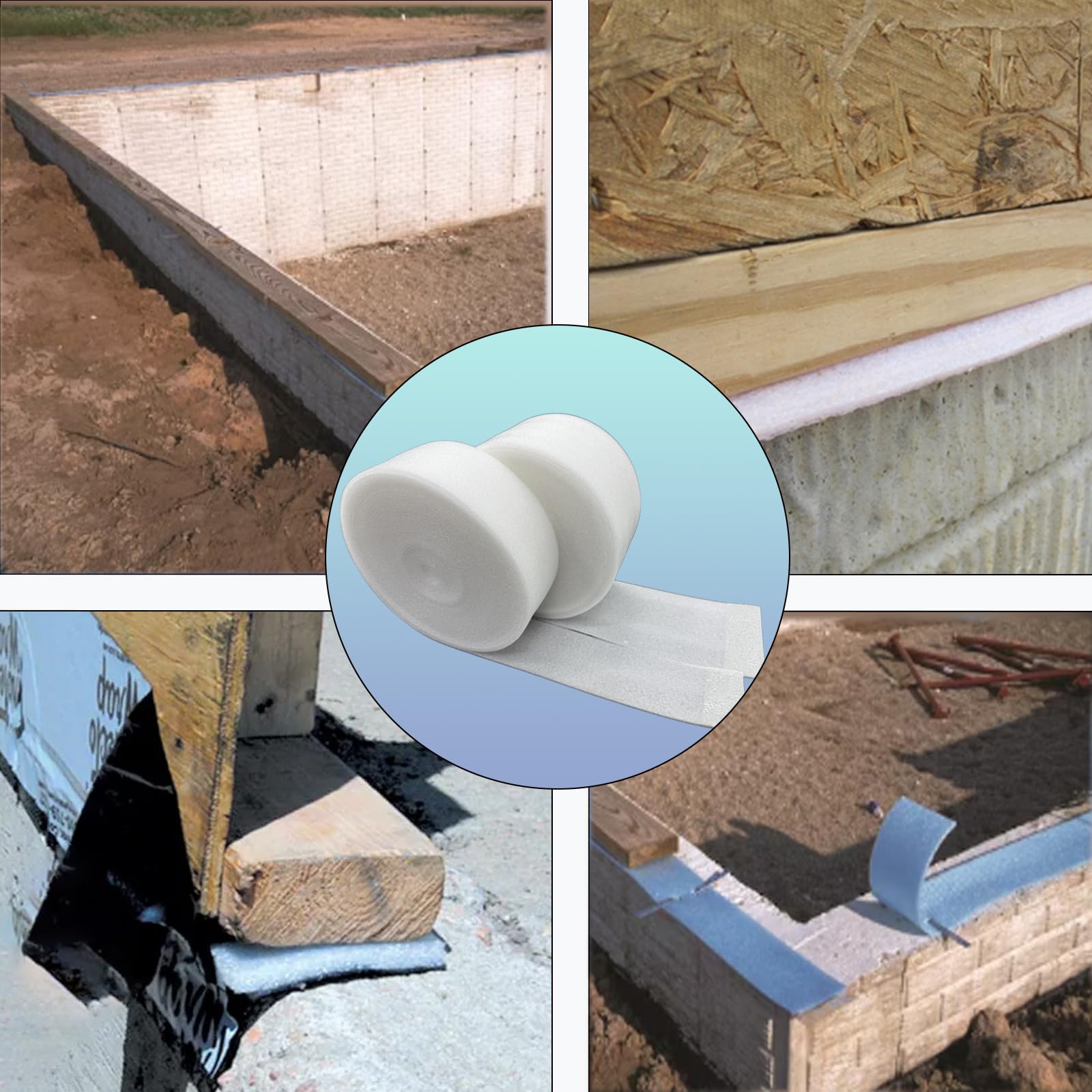 Uszczelka płyty progowej uszczelka progowa uszczelka fundamentowa 8,9 cm x 50' (8,9 cm x 50')