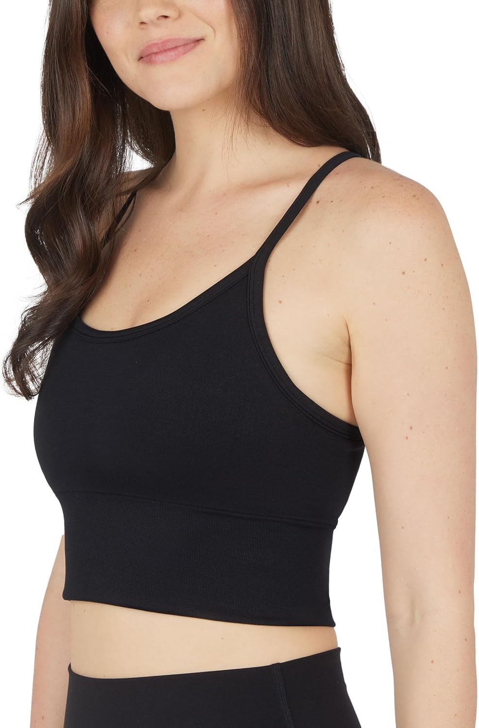 90 Degree By Reflex Womens Seamless Cami Longline Bra - Round Neck Workout Racerback Tank Top - Image 3