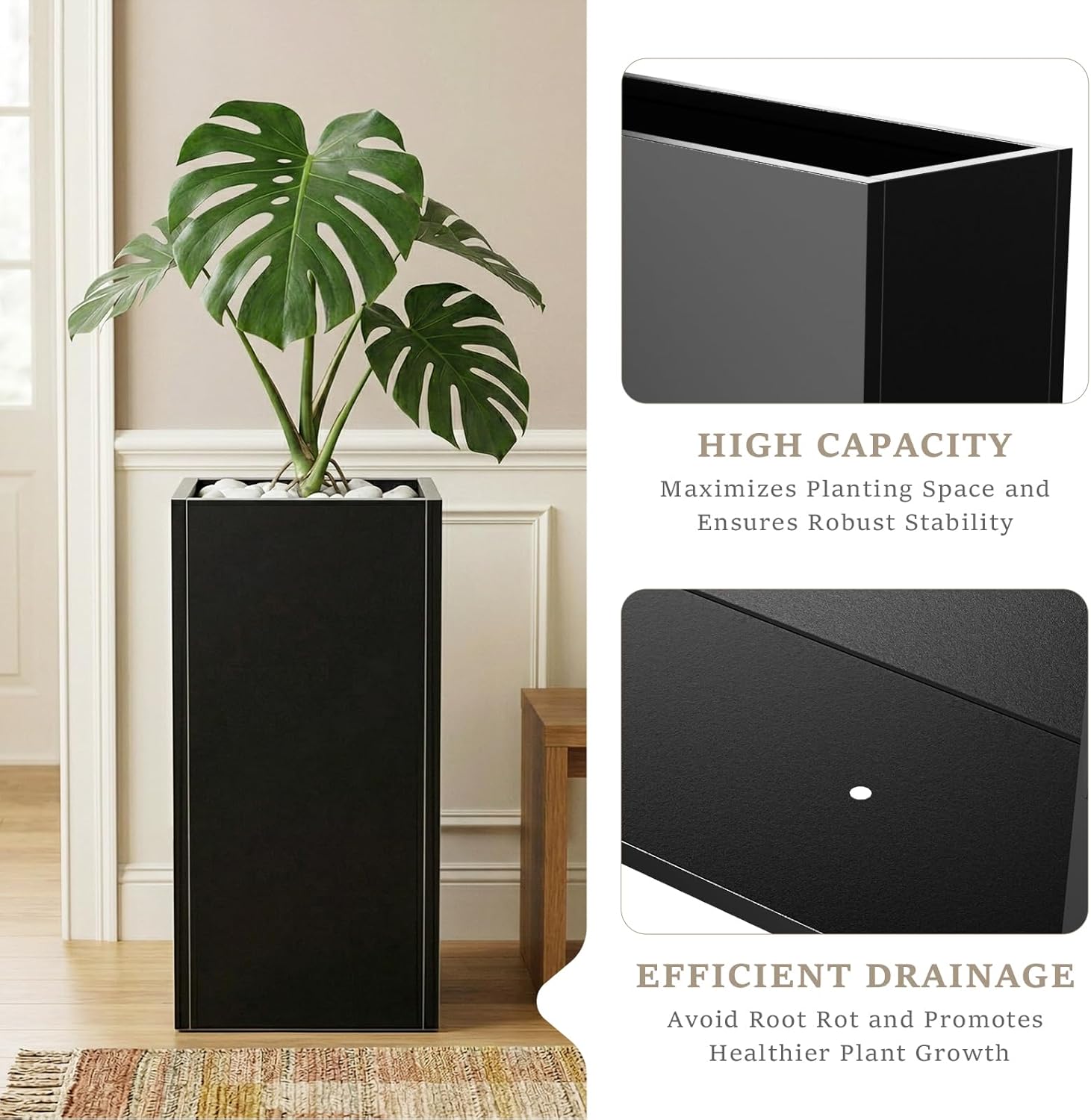 Baotree Metal Planter Box for Outdoor, Garden Planter Spliced Flower Pot with with Removable Insert Shelf, Rust Resistant for Indoor Outdoor Patio Porch Commercial Residential-30 x 14" x 14"
