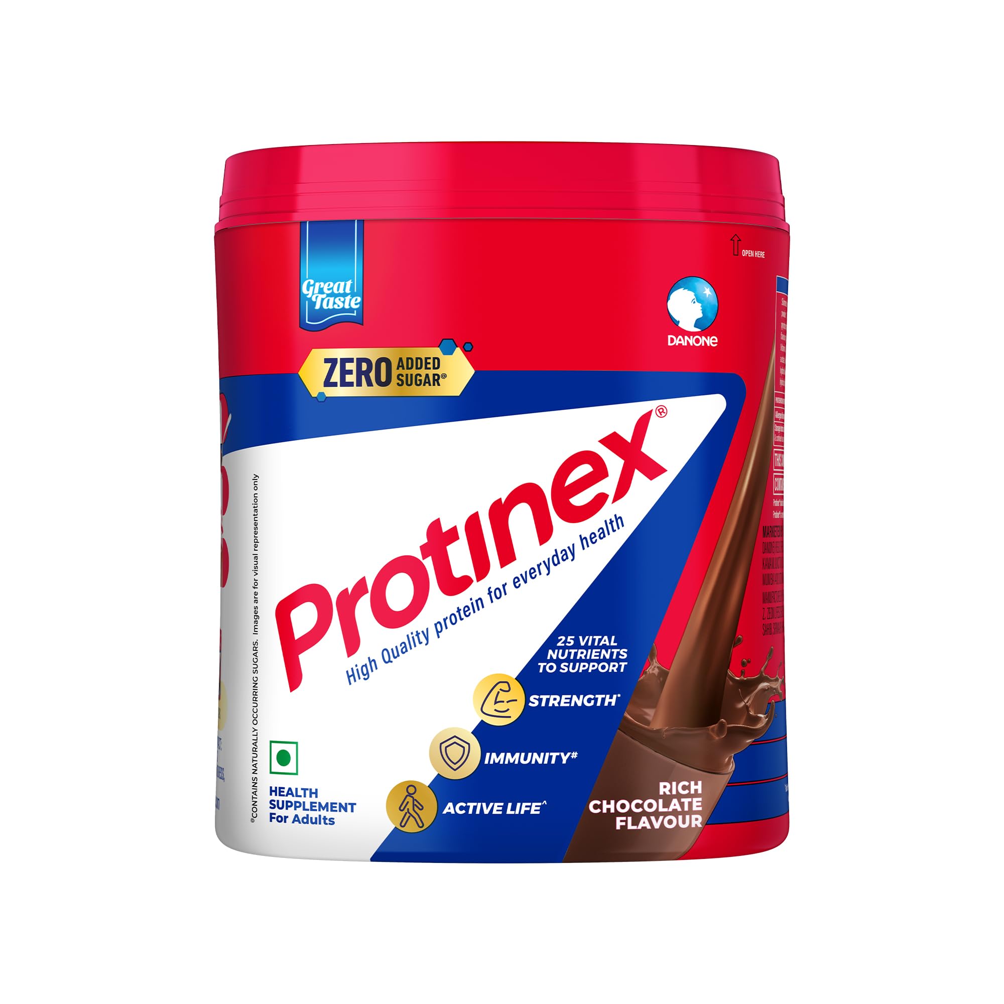 Health Supplement And Nutritional Protein Mix For Adults-(Rich Chocolate Flavor, 400 Gms, Jar) with 25 Vital Nutrients to Support Strength, Immunity & Active Life