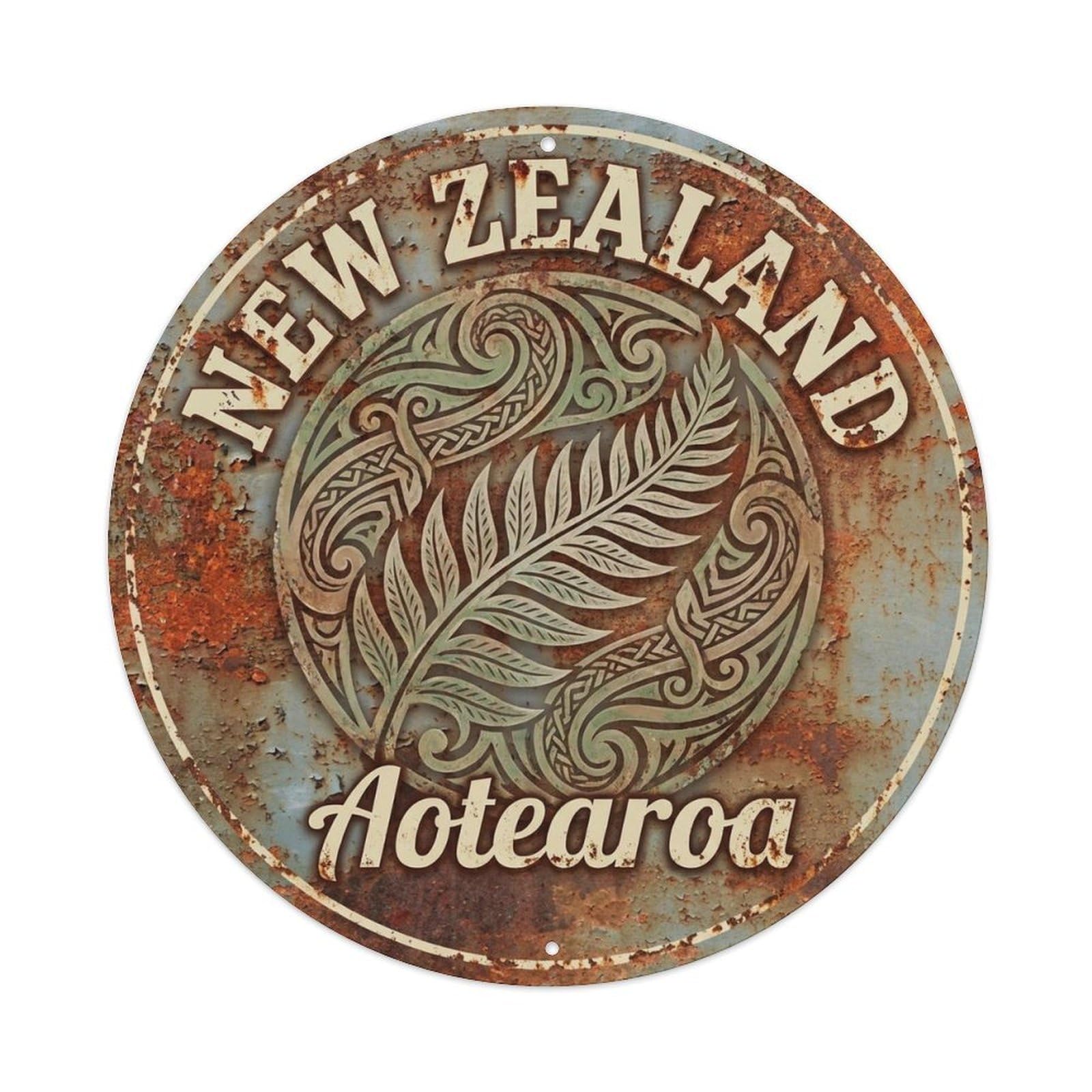 New Zealand Pacific Travel Southern Mountain Lake Metal Tin Sign