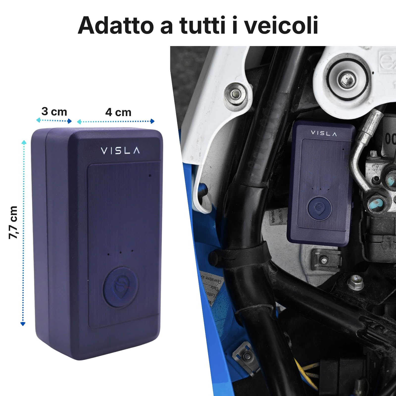 Visla Nomad 4G Europa - Antifurto GPS localizzatore per Auto e Moto - SIM integrata 4G LTE/EDGE - No cavi - Batteria - Telefonata di Allarme e Live Tracking in Caso di Furto (Nomad)