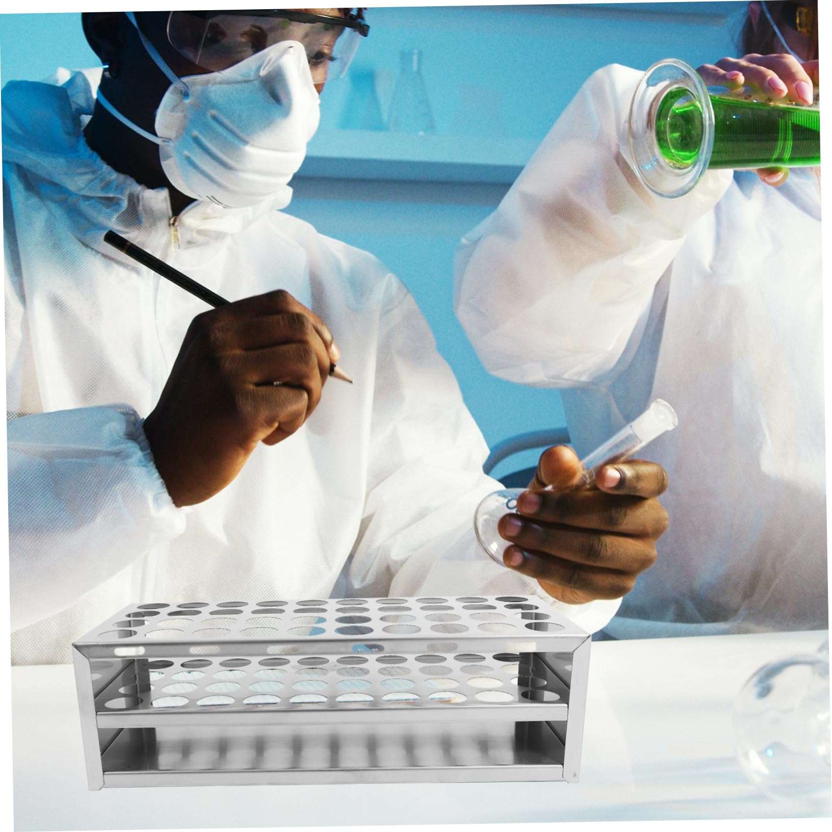 ULTECHNOVO 4piezas Soporte Para Tubos De Ensayo De Ranuras Gradilla De Inoxidable Resistente Para Tubos De Rack Versátil y Fácil De Montar Para Laboratorios y Análisis Experimentales