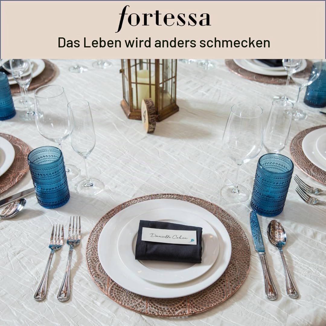Fortessa Gläser Set Jupiter, Große Trinkgläser, 6er-Set, blau (Azur) | Vintage-Stil Wassergläser auch als Teelichthalter nutzbar, spülmaschinenfest