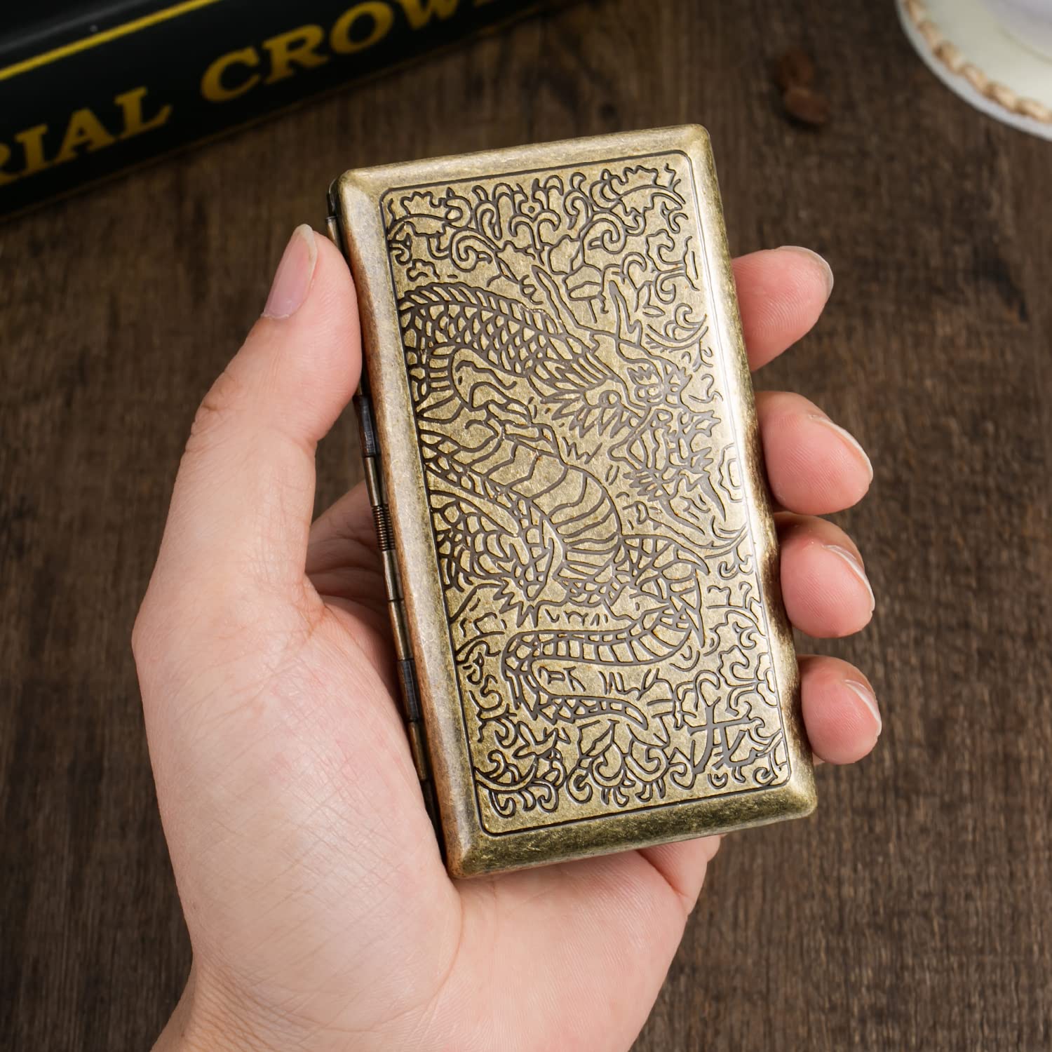 Vintage Uomo Portasigarette In Metallo Con Scatola Regalo, Retro Portasigarette Uomini Donne Antico Portasigarette 20 Sigarette In Acciaio Inox