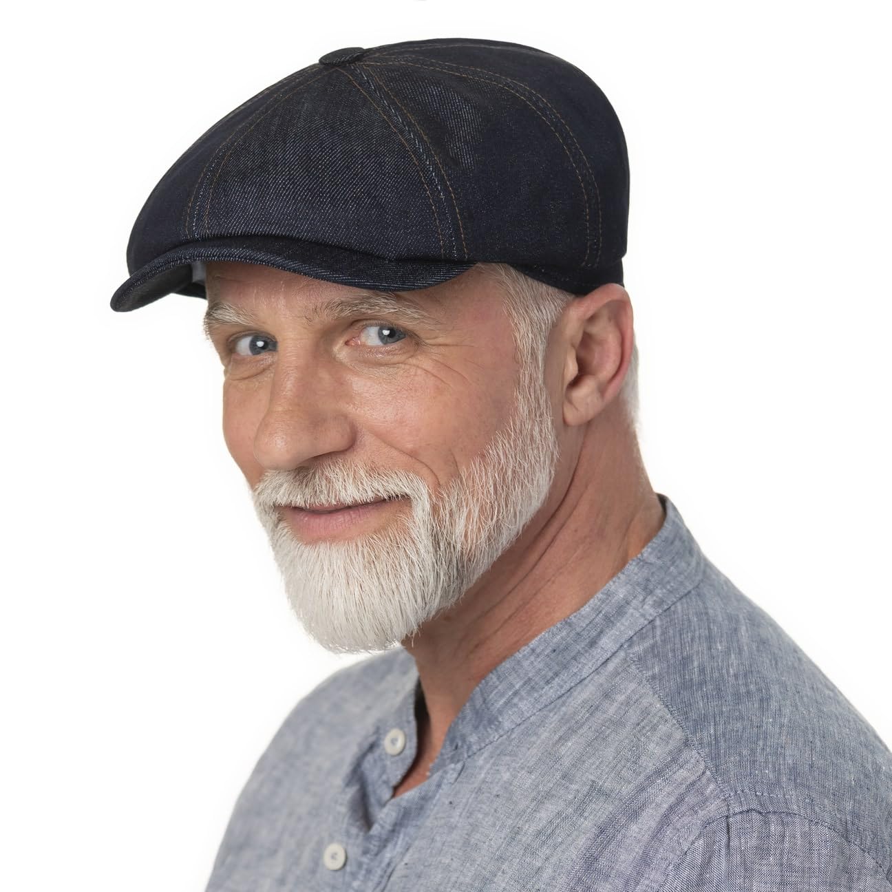 Stetson Hatteras Pure Denim Sustainable płaska czapka z daszkiem, czapka z daszkiem dla kobiet/mężczyzn, wyprodukowano w UE, z daszkiem, wiosna, lato, wiosna lato