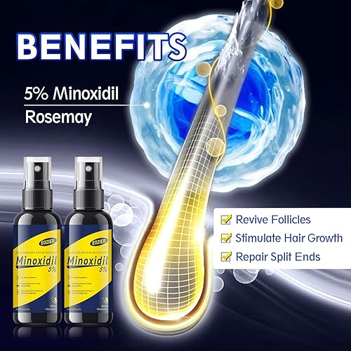 Miniatura 7 de 5% de minoxidil con biotina, tratamientos de pérdida de cabello para mujeres y hombres, tratamiento de regeneración del cabello, aceite de suero de