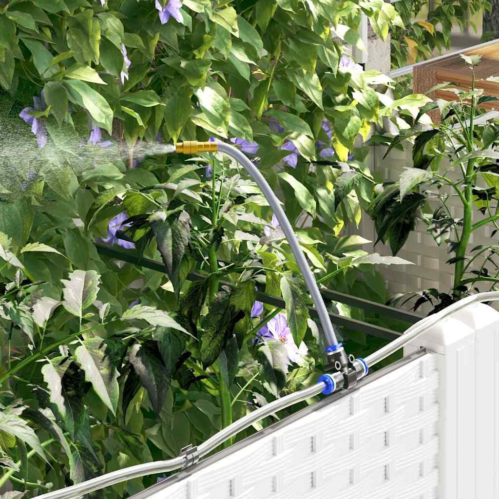 Juego de 2 maceteros de riego de plástico blanco, 80 x 40 x 126 cm | Prácticas jardineras para balcón y terraza con almacenamiento de agua integrado para plantas vitales.