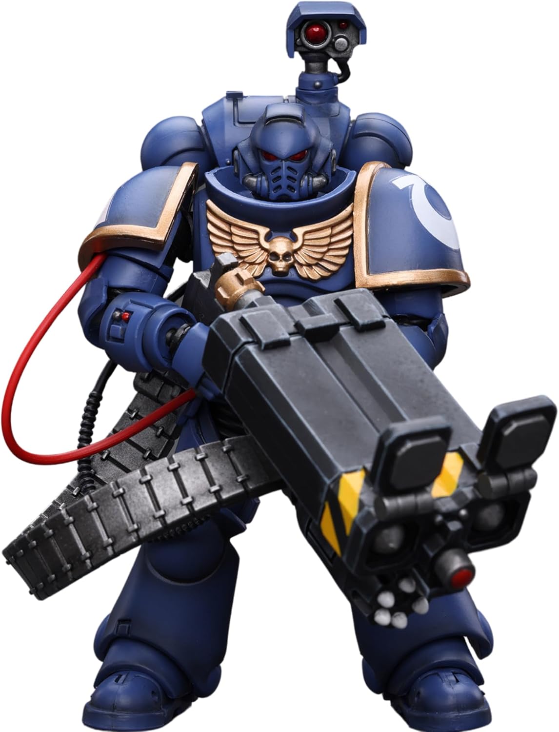 JOYTOY Warhammer 40K 1/18 Action Figure Ultramarines Desolation Marine with Castellan Launcher Superkrak Collection Anime Model Gift (4-inch)
